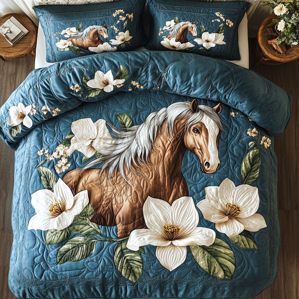 Magnolia Horse WX0803178CL Quilted Bedding Set