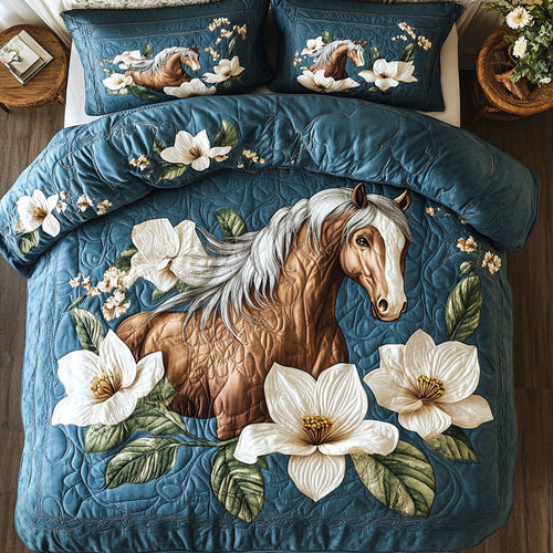 Magnolia Horse WX0803178CL Quilted Bedding Set