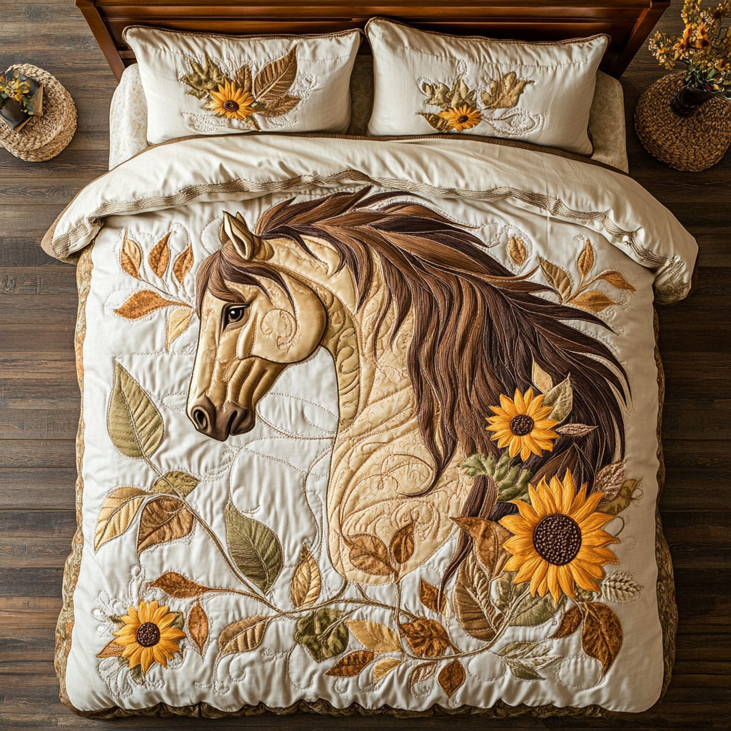 Majestic Horse WX0603054CL Quilted Bedding Set