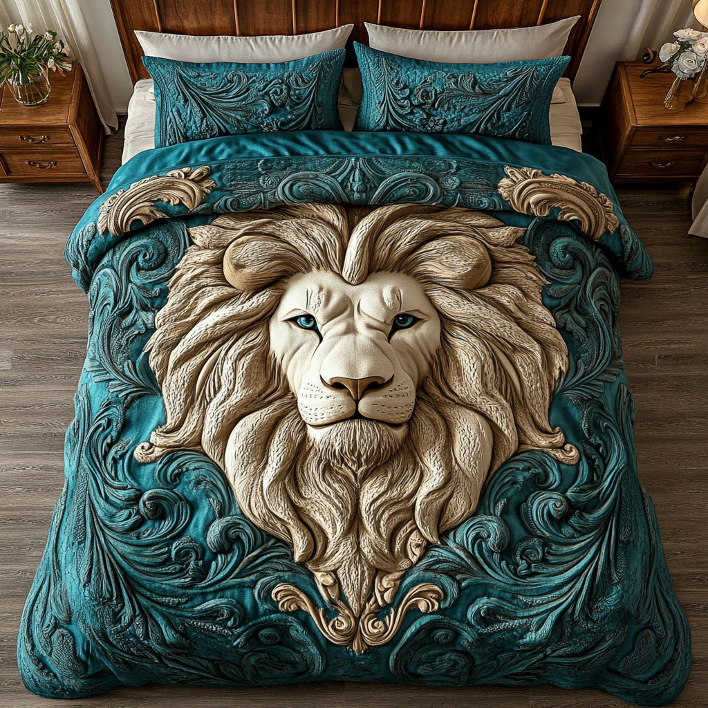 Majestic Lion's Embrace WX0603055CL Quilted Bedding Set
