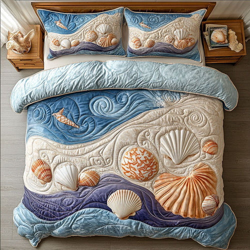 Marine Seashell WX0703029CL Quilted Bedding Set