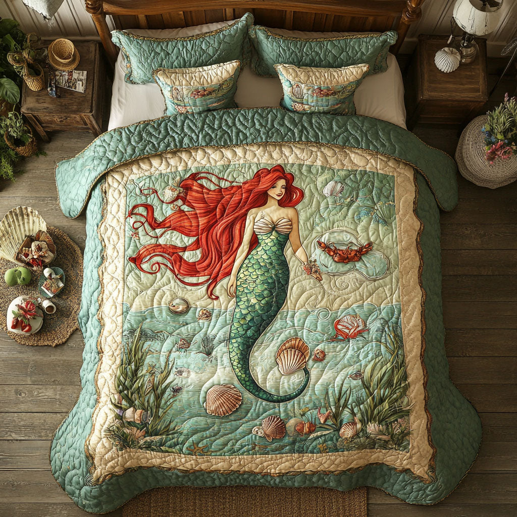 Mermaid WX1303088CL Quilted Bedding Set