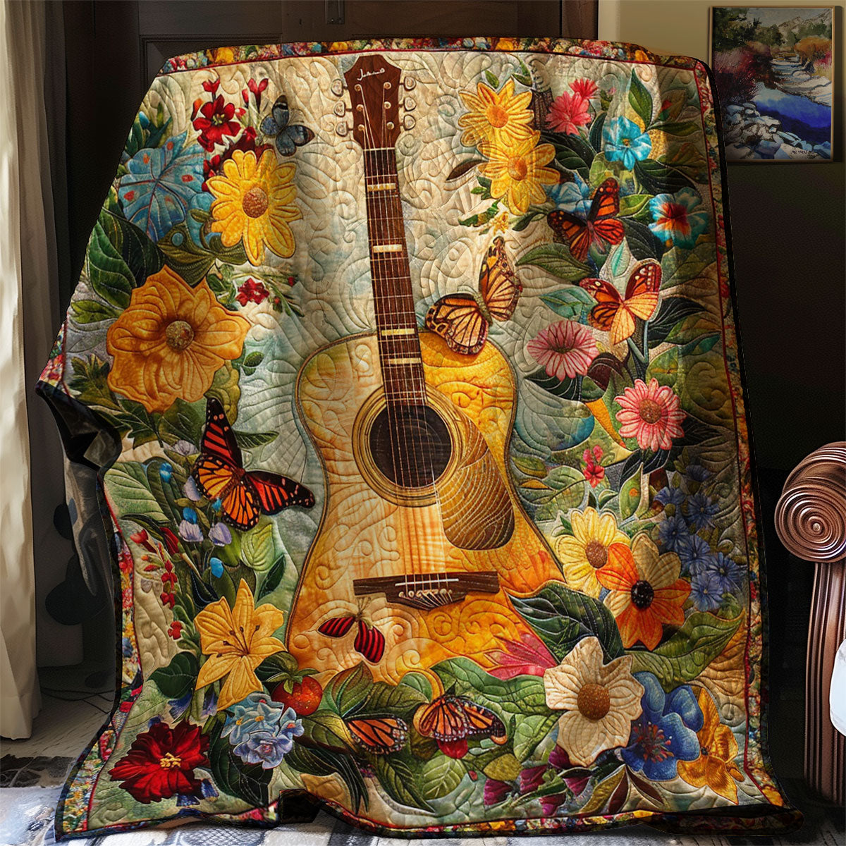 Acoustic Guitar WJ0803002CL Quilt Blanket