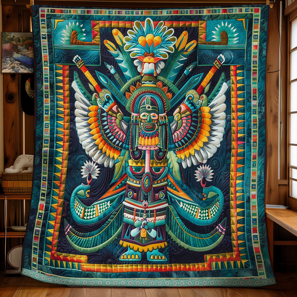 Aztec Divine Guardian WN1709059CL Quilt Blanket