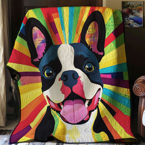 Cheerful Bulldog WJ2003012CL Quilt Blanket