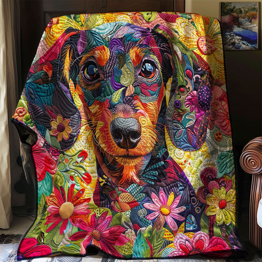 Flower Dog WJ0703020CL Quilt Blanket