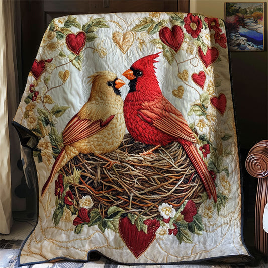 Heartfelt Cardinal WJ1102010CL Quilt Blanket