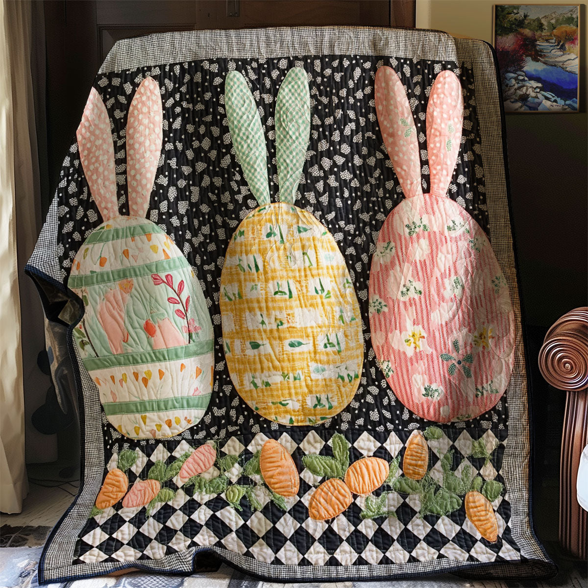 Hoppy Easter Garden WJ0803029CL Quilt Blanket