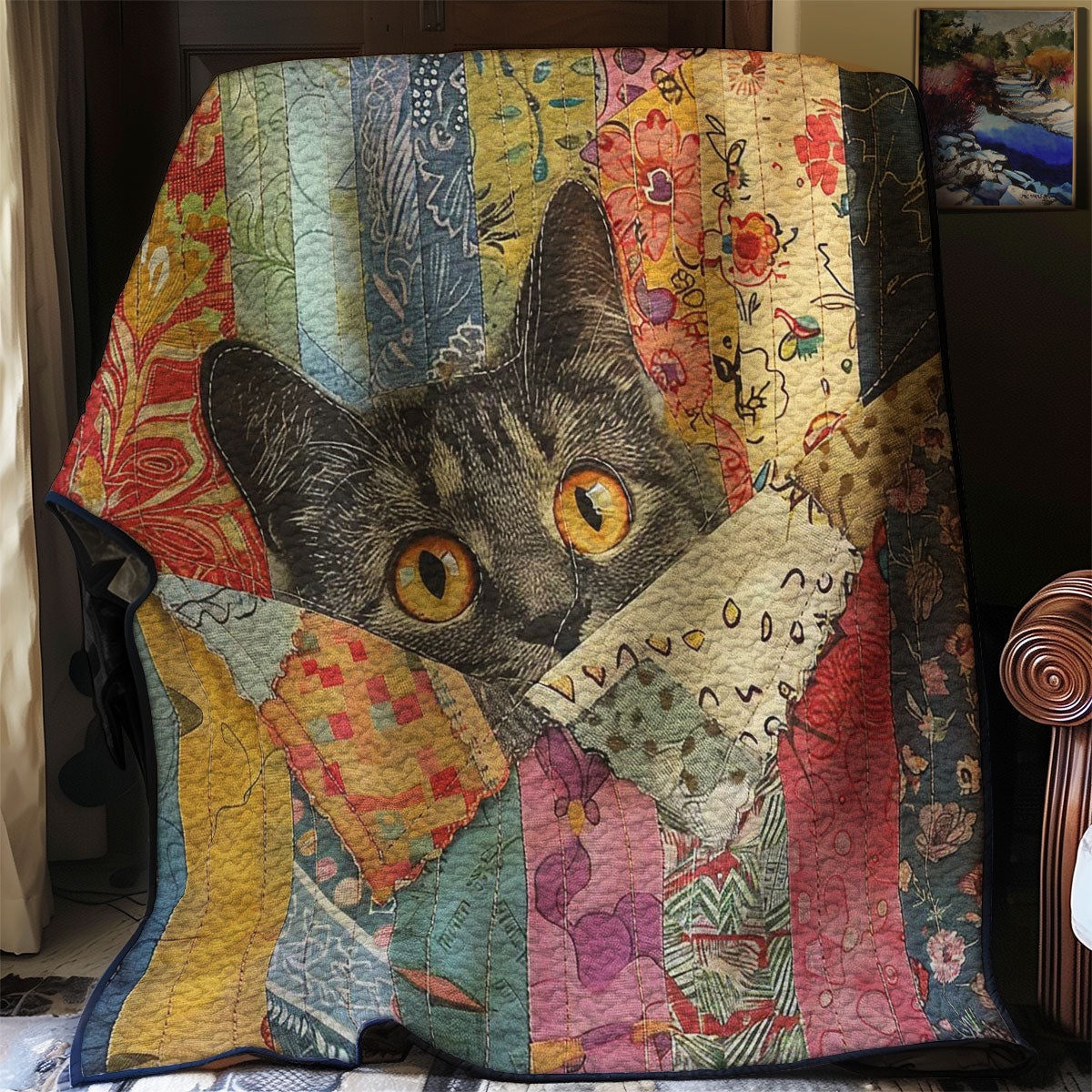 Peeking Cat WJ0108020CL Quilt Blanket