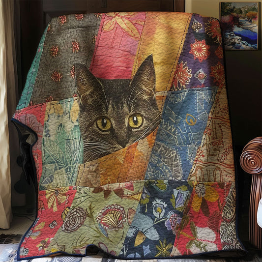 Peeking Cat WJ0108021CL Quilt Blanket