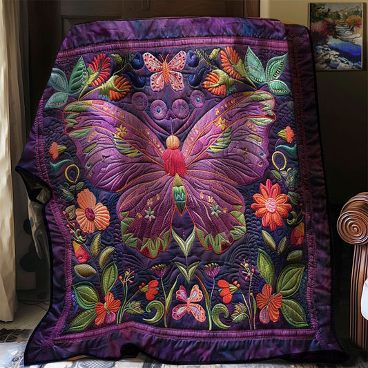 Purple Butterfly WJ1707020CL Quilt Blanket