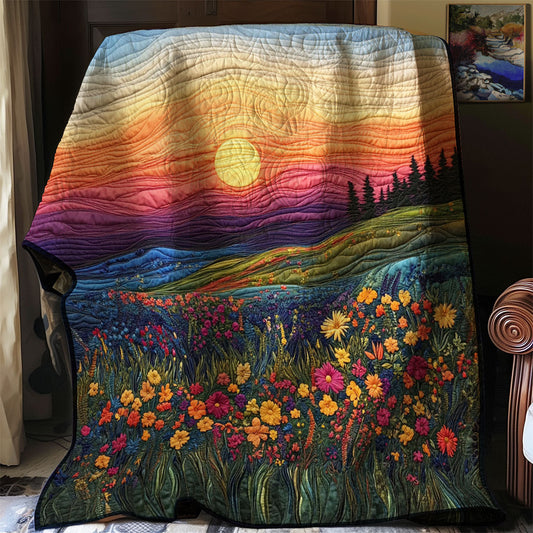 Sunrise And Wildflower WJ2702018CL Quilt Blanket