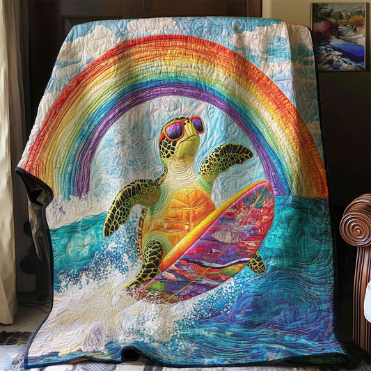 Surfing Turtle WJ2402018CL Quilt Blanket