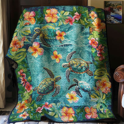 Tropical Turtles And Plumeria WJ1308021CL Quilt Blanket