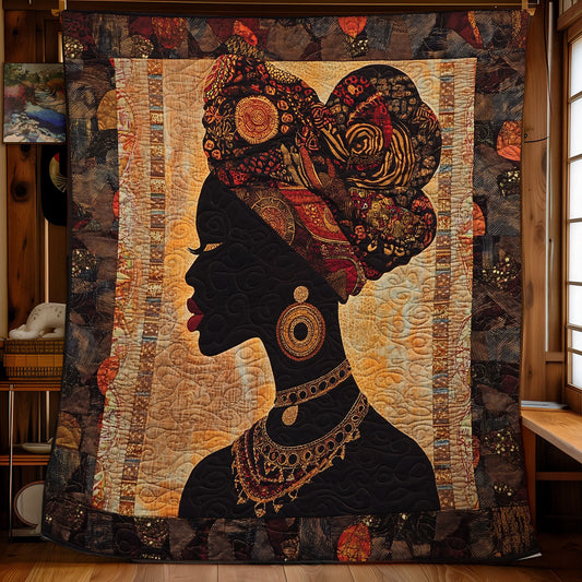 Black Woman Figure WU2002005CL Quilt Blanket