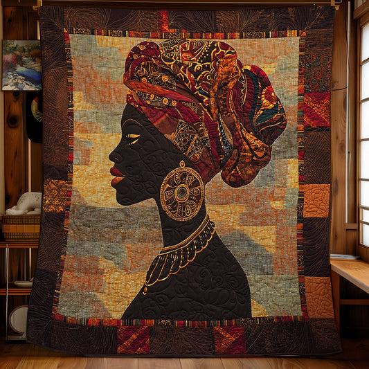 Black Woman Figure WU2002008CL Quilt Blanket