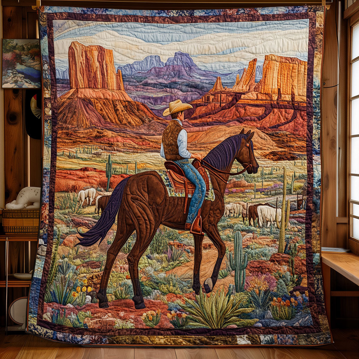 Cowboy Life WU1102066CL Quilt Blanket