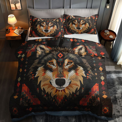 Wolf Native American WJ1706022CL Quilted Bedding Set