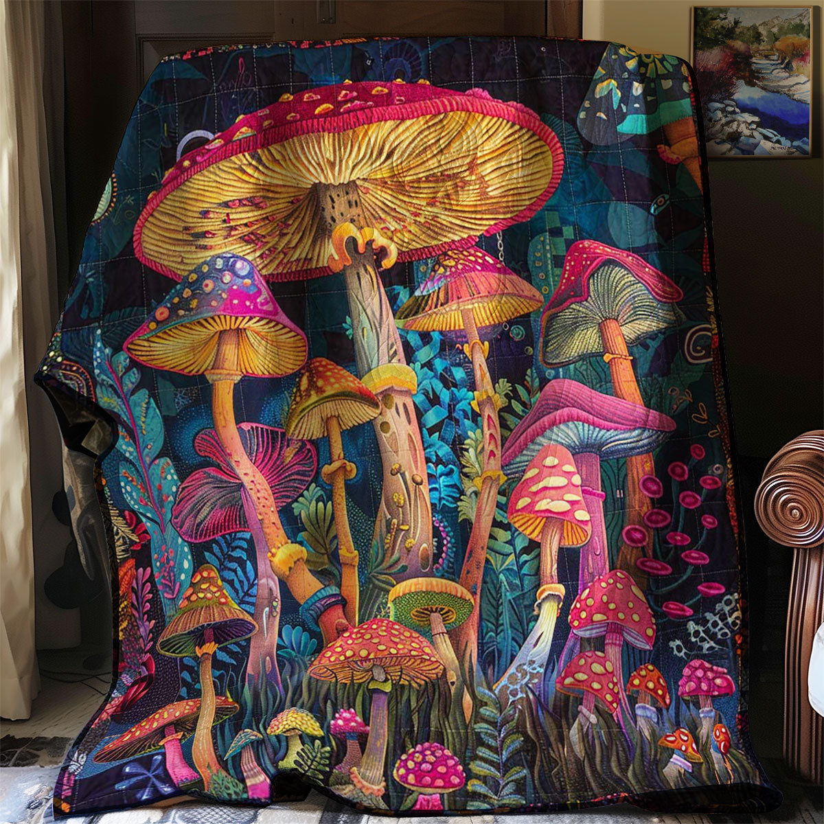 Hippie Mushroom WJ2206014CL Quilt Blanket