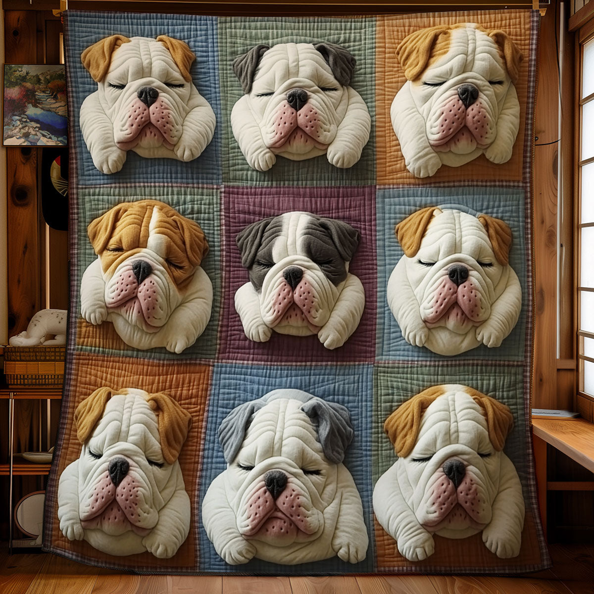 Sleeping Bulldog WU2301054CL Quilt Blanket