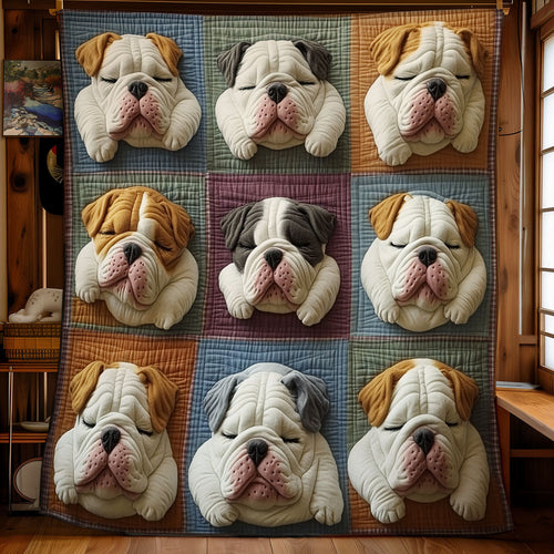 Sleeping Bulldog WU2301054CL Quilt Blanket