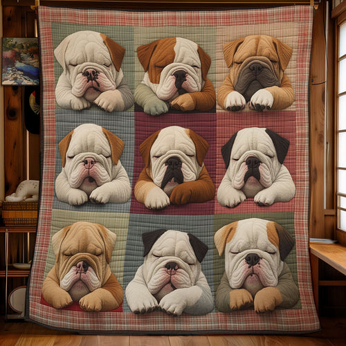 Sleeping Bulldog WU2301059CL Quilt Blanket
