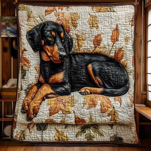 Sleeping Dachshund WU2001059CL Quilt Blanket