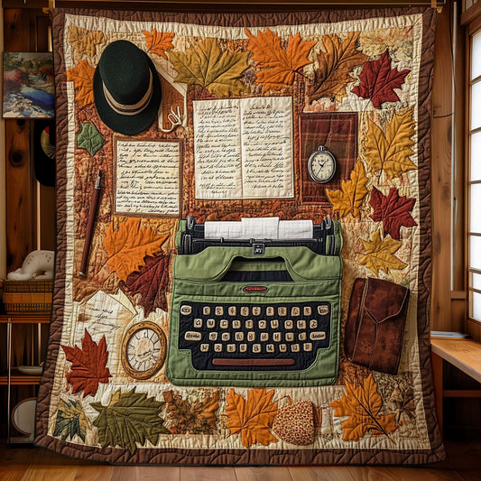 Typewriter Lost In Books WU1302019CL Quilt Blanket