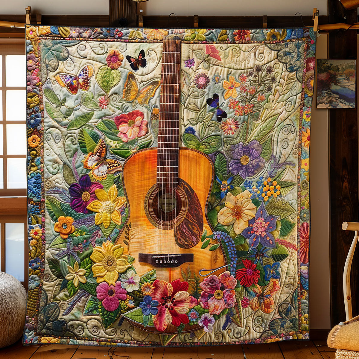 Acoustic Guitar WJ0703001CL Quilt Blanket