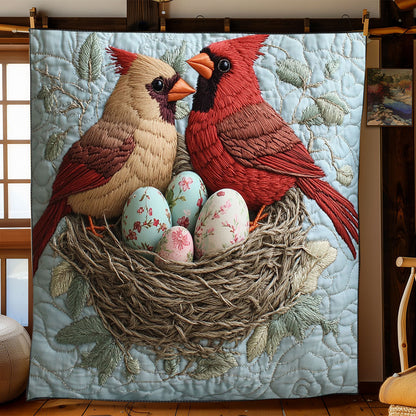 Cardinal Easter Egg WJ1002013CL Quilt Blanket