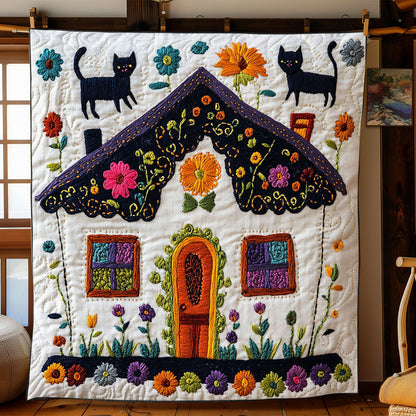 Cozy Cottage Cat WJ1202008CL Quilt Blanket