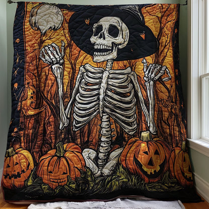 Halloween Witch Skeleton WJ0608018CL Quilt Blanket