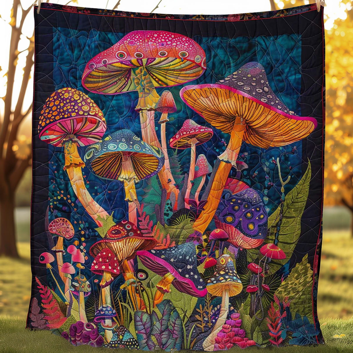 Hippie Mushroom WJ2106014CL Quilt Blanket