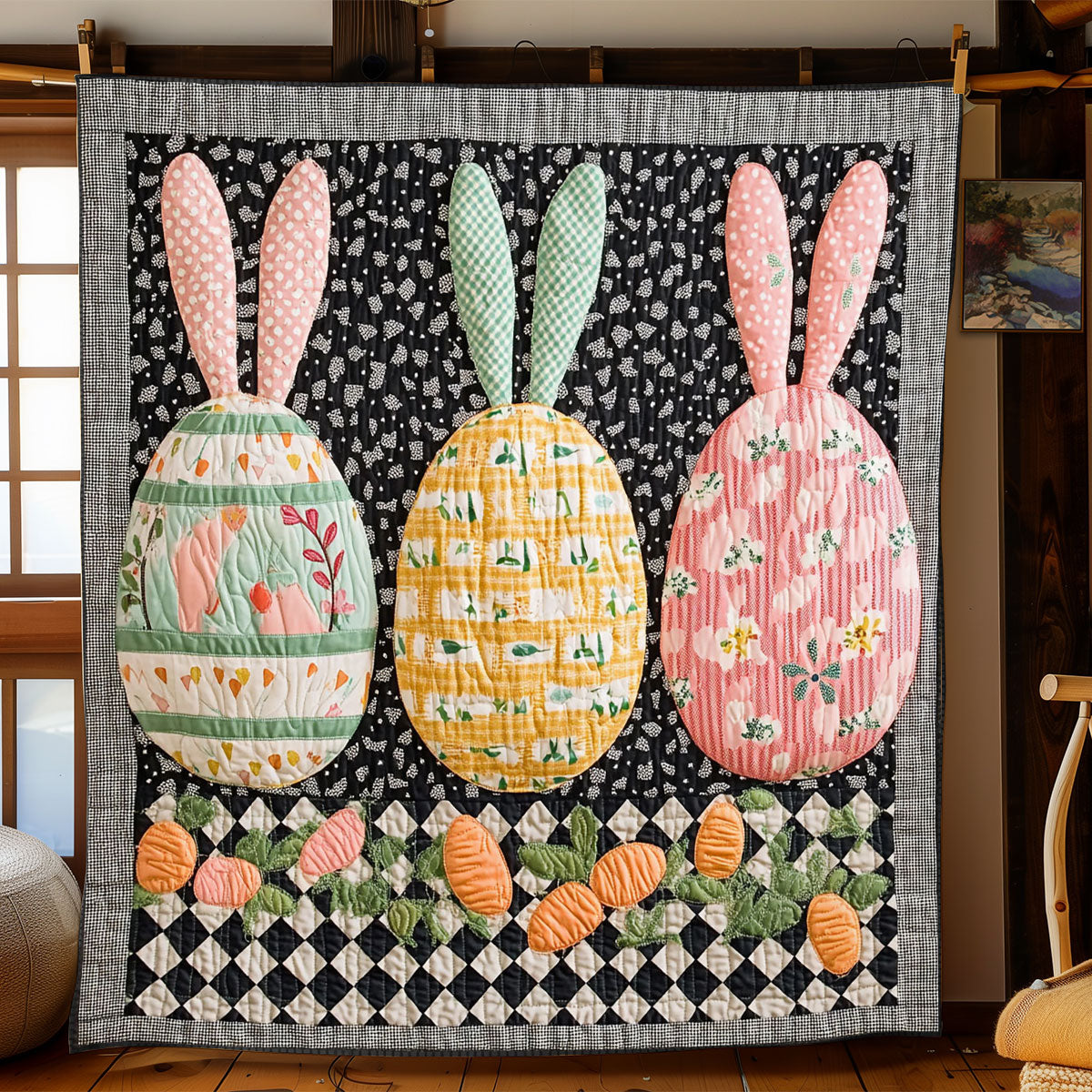 Hoppy Easter Garden WJ0803029CL Quilt Blanket