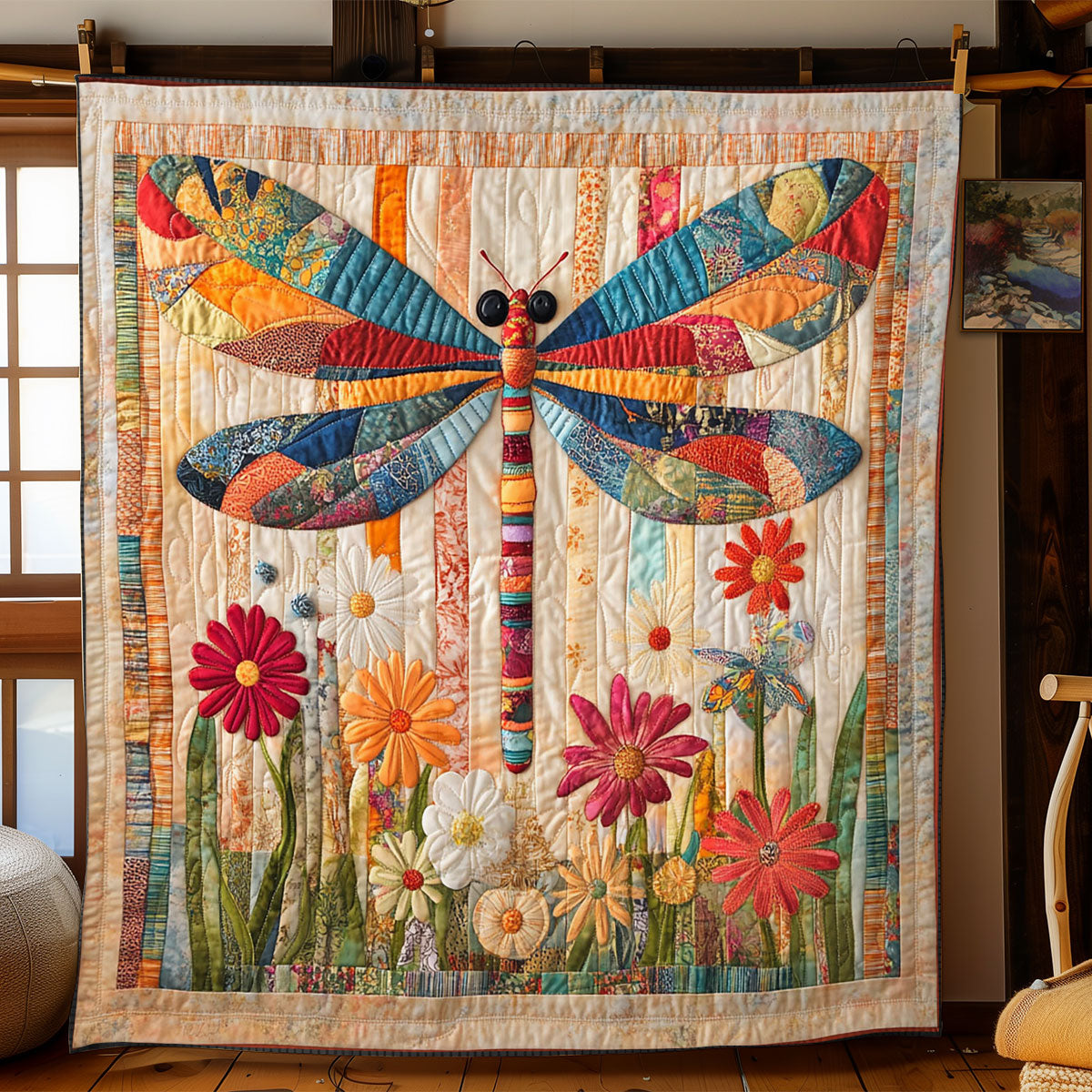 Patchwork Dragonfly WJ0702012CL Quilt Blanket