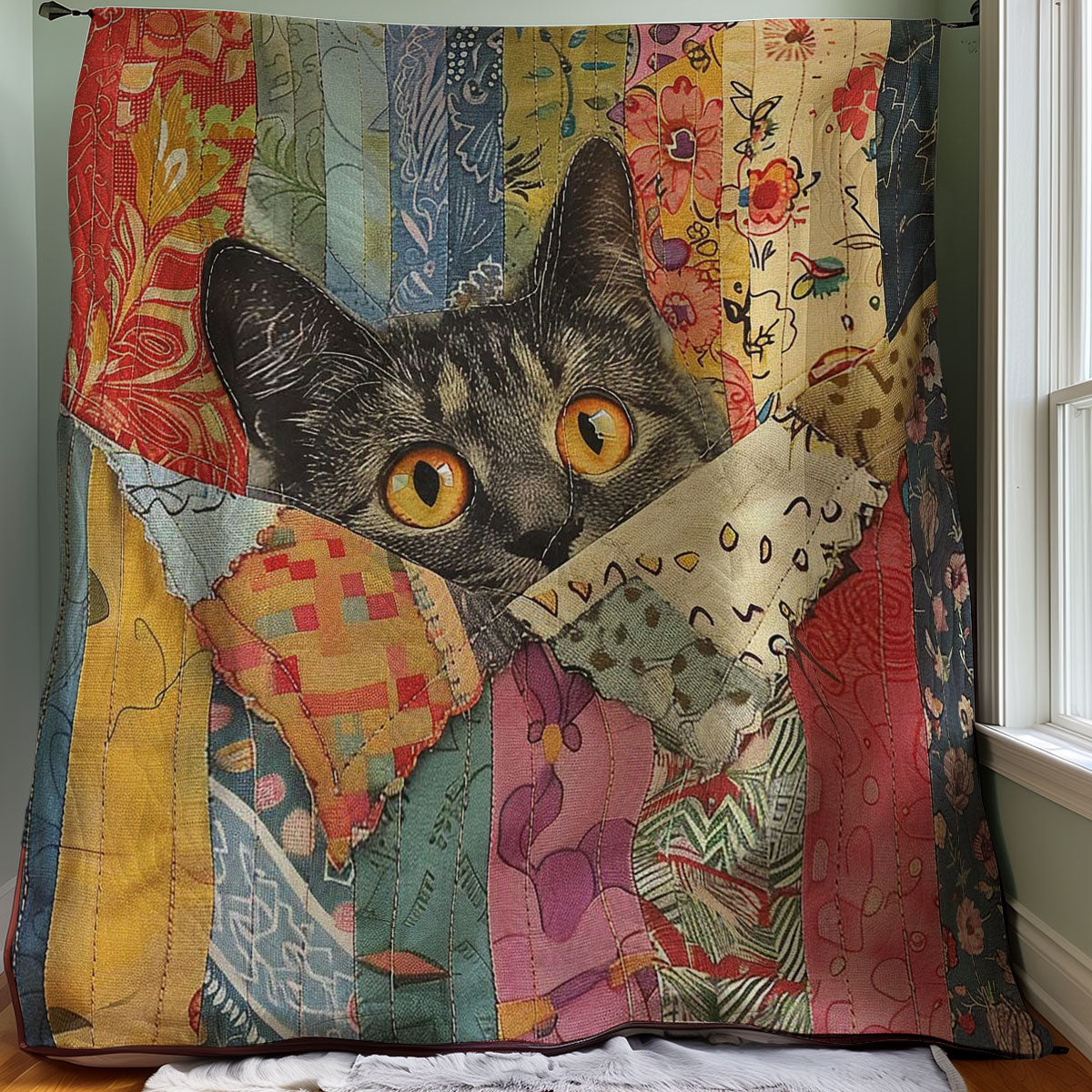 Peeking Cat WJ0108020CL Quilt Blanket