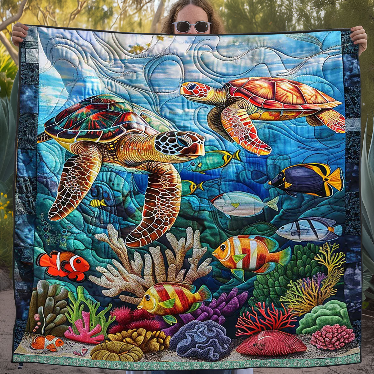Sea Turtle WJ1609027CL Quilt Blanket