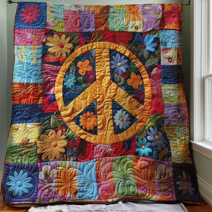 Trippy Hippie Sign WJ0208036CL Quilt Blanket