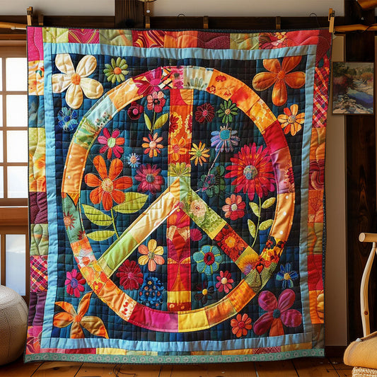 Trippy Hippie Sign WJ0208038CL Quilt Blanket