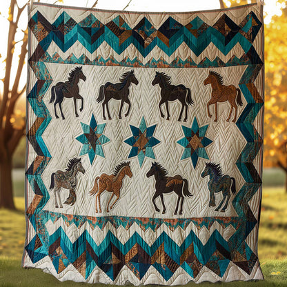 Western Inspired Horses WJ1906017CL Quilt Blanket