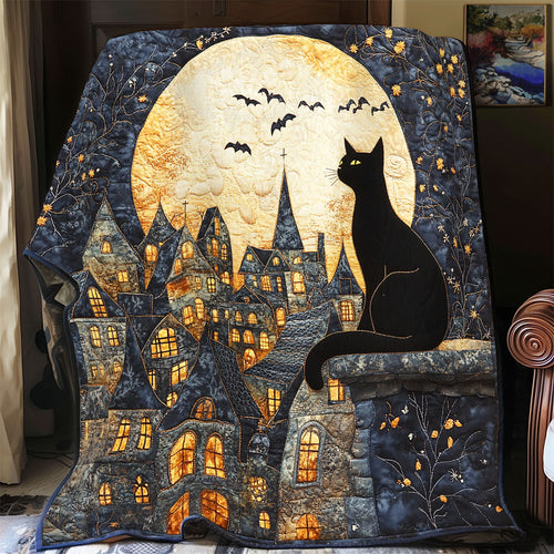 Black Cat Starry Night WU1002080CL Quilt Blanket