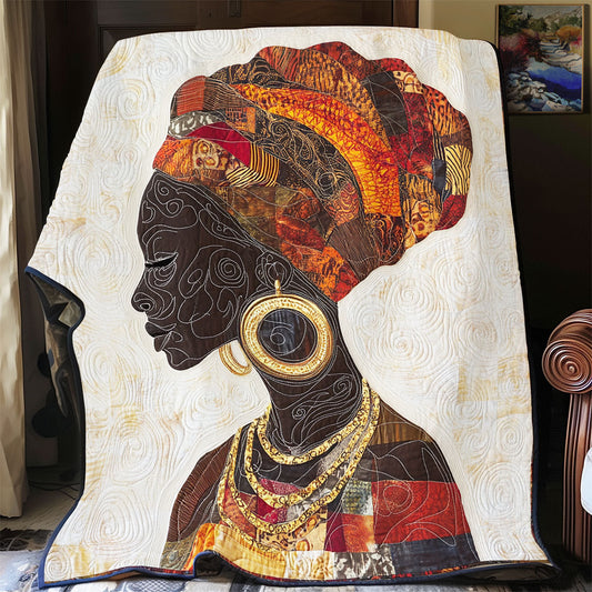 Black Woman Figure WU2002004CL Quilt Blanket