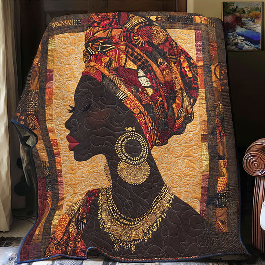 Black Woman Figure WU2002007CL Quilt Blanket