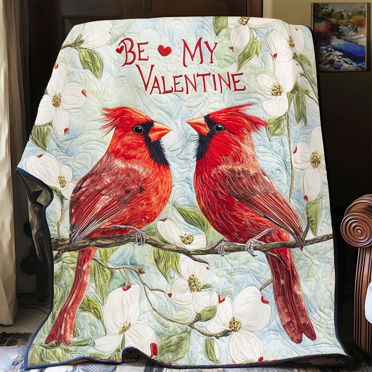 Cardinal Be My Valentine WU0801003CL Quilt Blanket