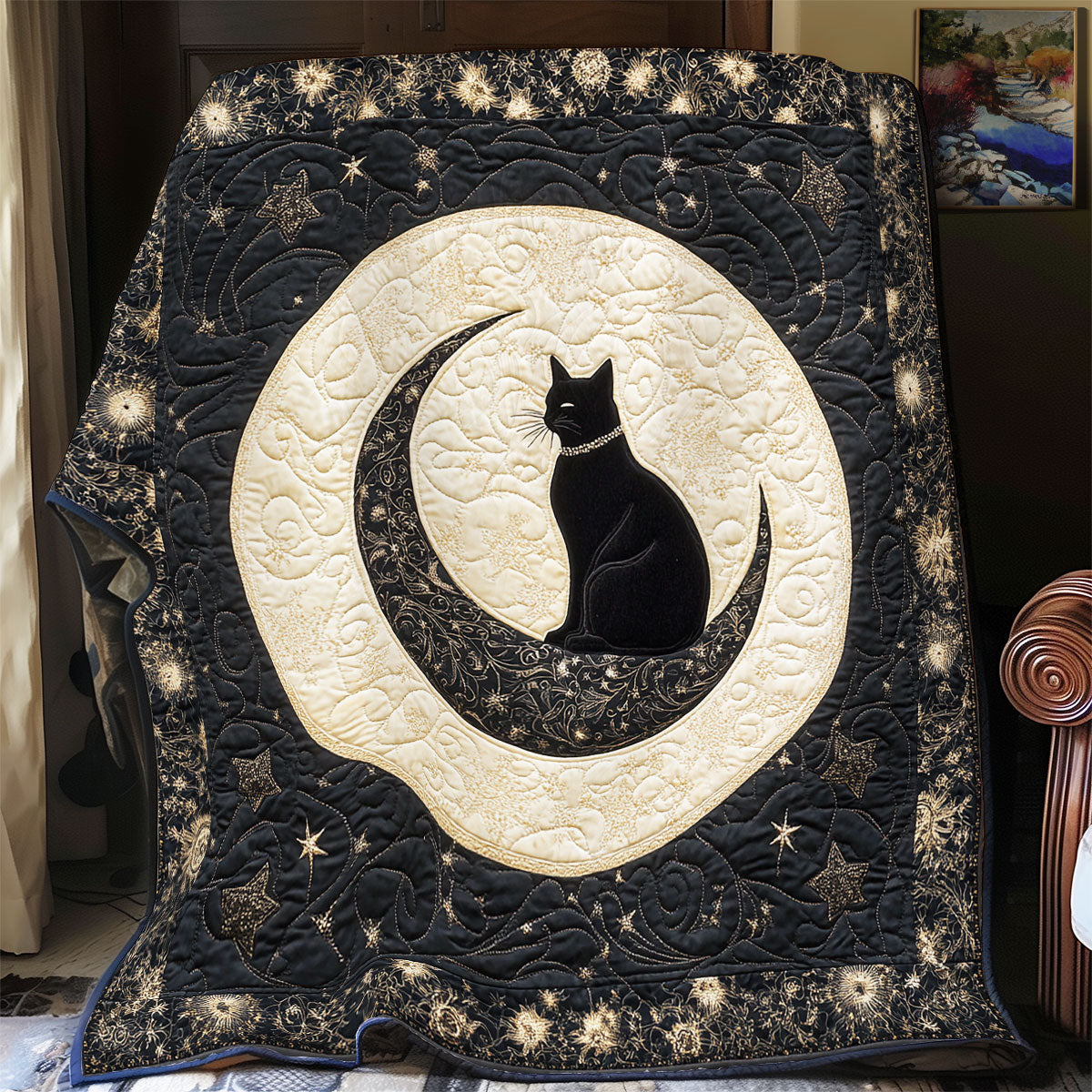 Cat Sparkle Moonlight WU0602063CL Quilt Blanket