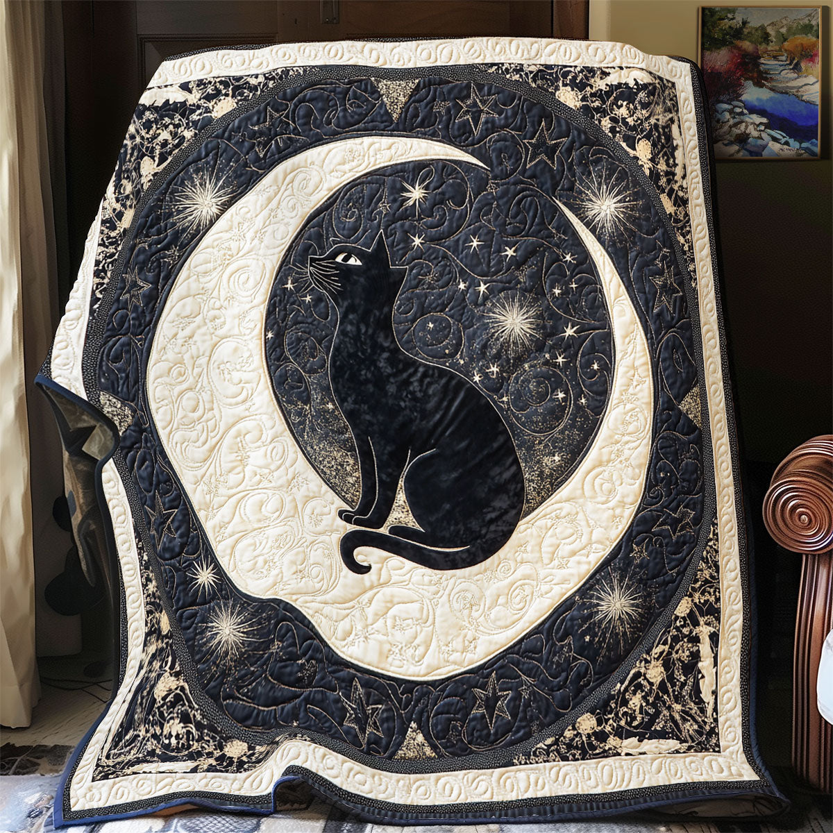 Cat Sparkle Moonlight WU0602065CL Quilt Blanket