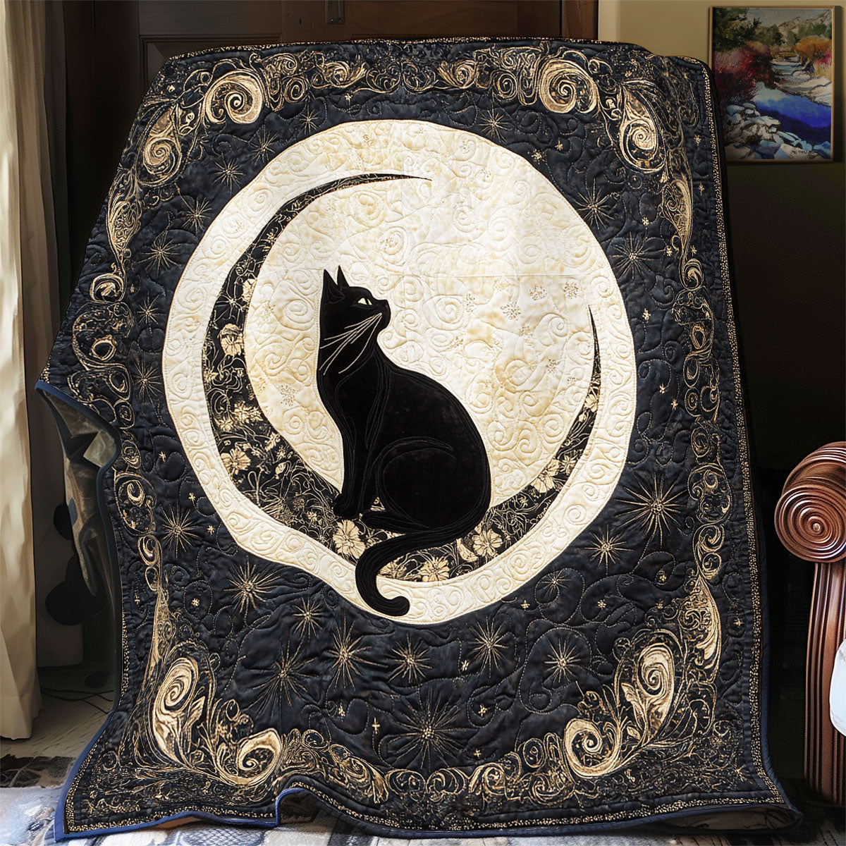 Cat Sparkle Moonlight WU0602066CL Quilt Blanket