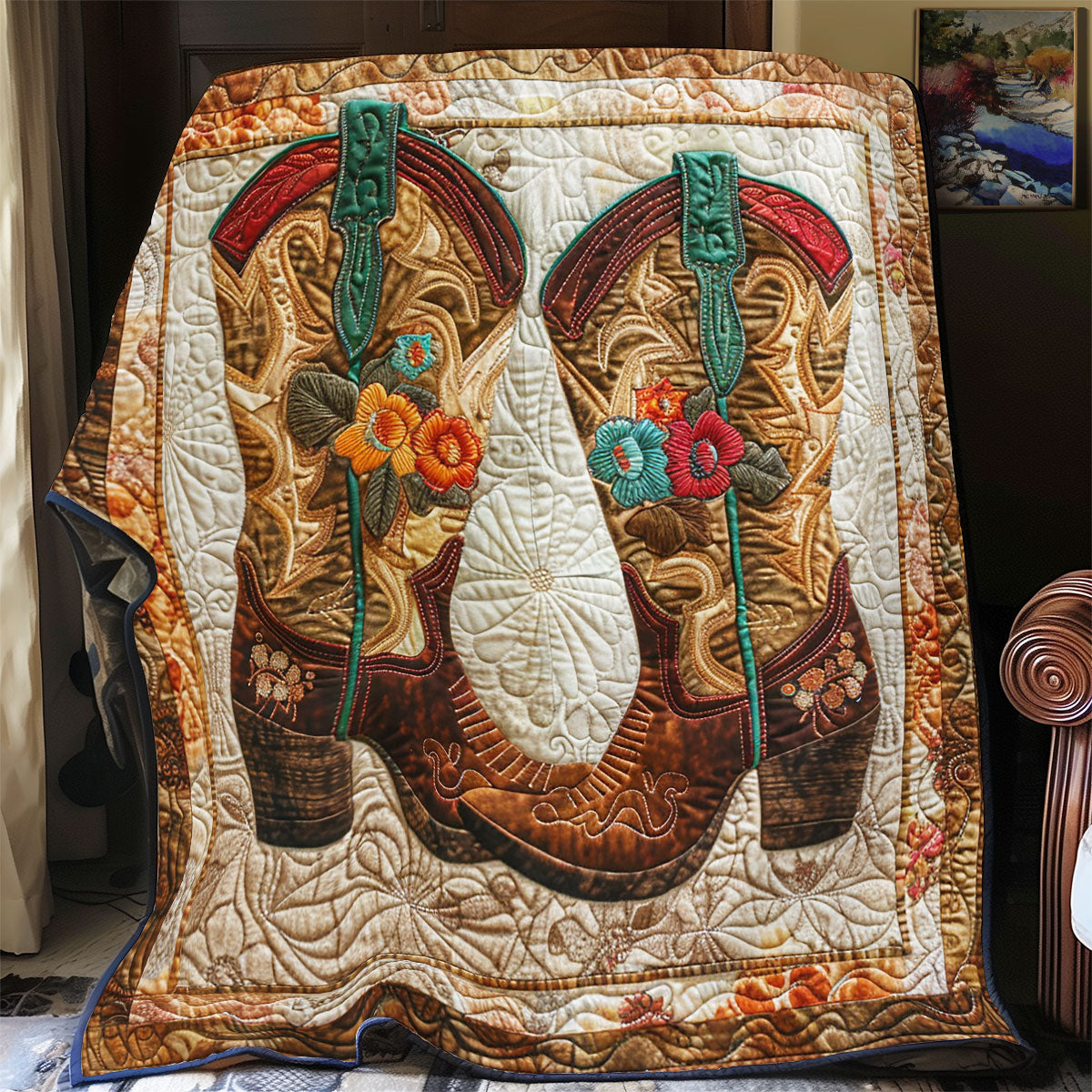 Cowboy Boots WU0201048CL Quilt Blanket