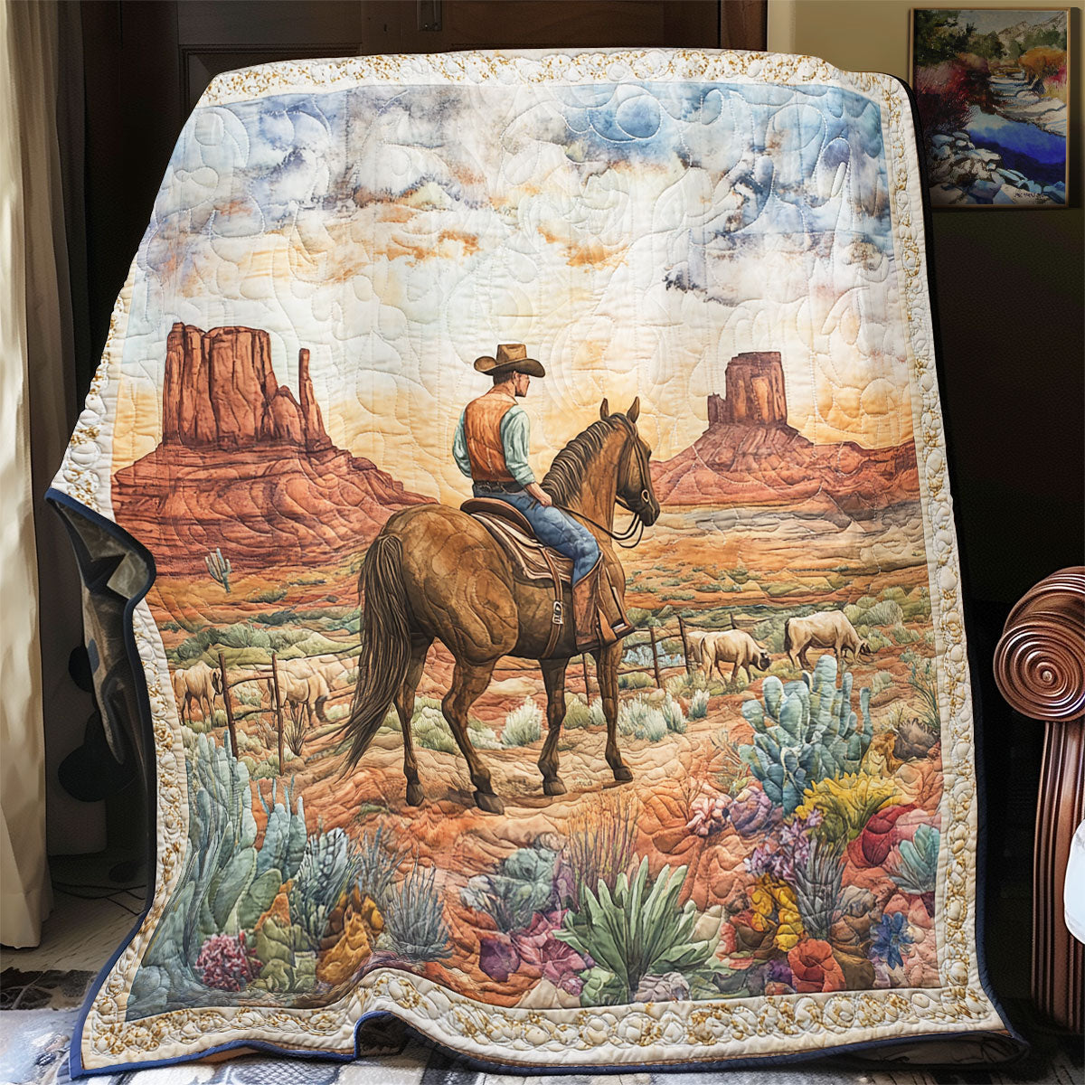 Cowboy Life WU1102068CL Quilt Blanket