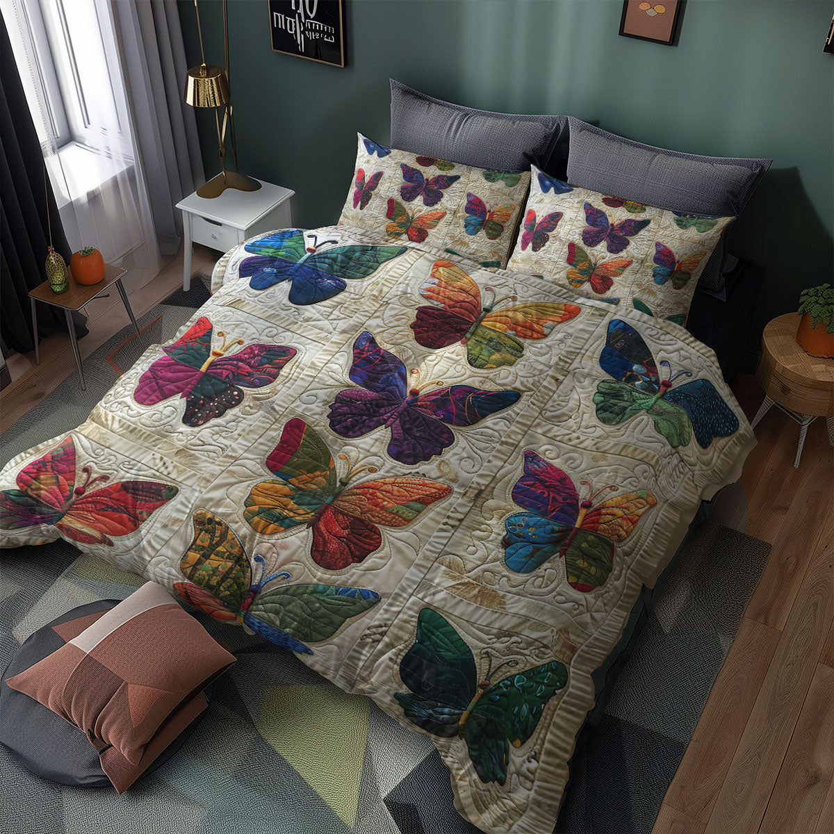 Butterflies WJ1106022CL Quilted Bedding Set